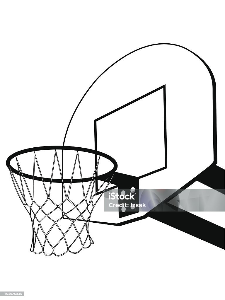 Koszykówka backboard sylwetka - Grafika wektorowa royalty-free (Aktywność sportowa)