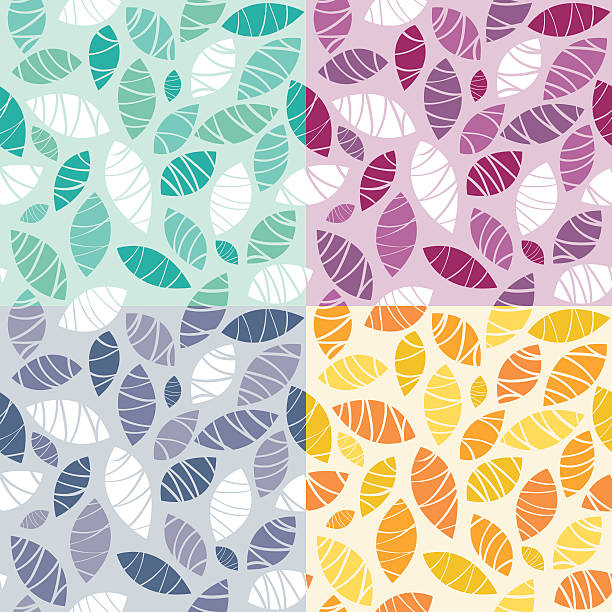 Abstract Leaves Seamless Pattern vector art illustration