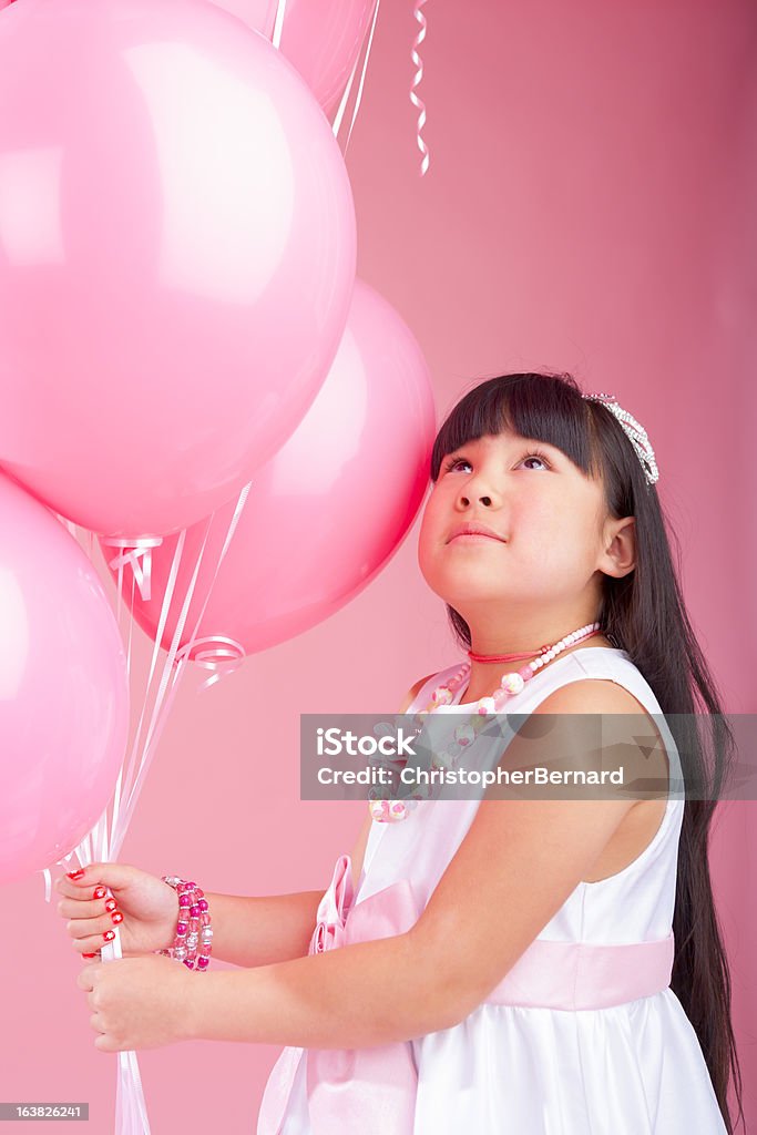 Geburtstag Mädchen holding Ballons - Lizenzfrei Asiatischer und Indischer Abstammung Stock-Foto