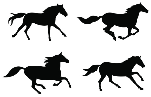 Vector illustration of running horses