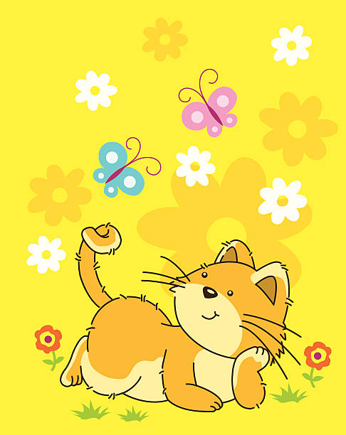 Little Cat vector art illustration