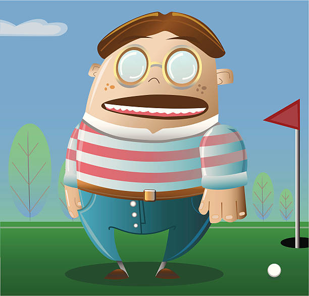 golfer vector art illustration