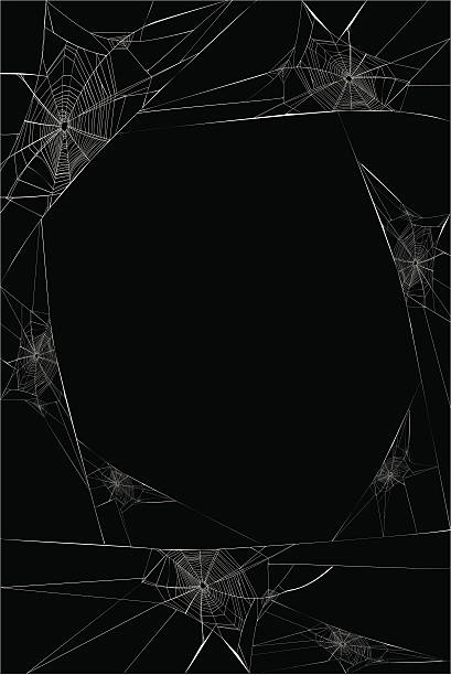 Spider Web Page Design Fully Layered and Editable Web-Bordered Page Design.  Vector Image to use in your layout. black background illustrations stock illustrations