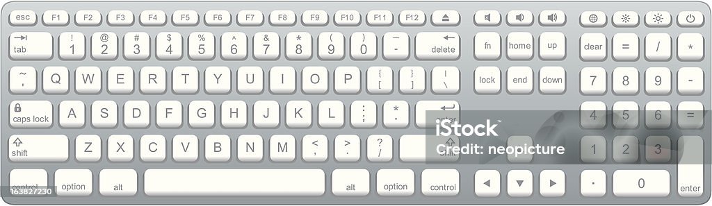 Clavier - clipart vectoriel de Clavier d'ordinateur libre de droits