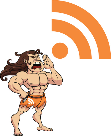 Tarzan shouting RSS symbol.