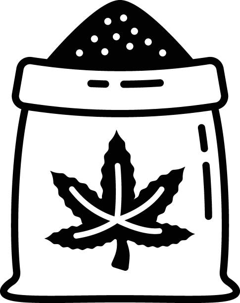 Water repelling mixture vector outline design, hallucinogen and stimulant symbol, thca and cbda sign, psychoactive nature drug stock illustration, Hemp water-soluble powder form concept Water repelling mixture vector outline design, hallucinogen and stimulant symbol, thca and cbda sign, psychoactive nature drug stock illustration, Hemp water-soluble powder form concept dioecious stock illustrations