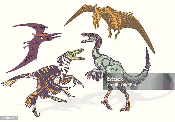 Evolution Of Birds Dinosaurs Stock Illustration - Download Image Now - Ancient, Animal, Dinosaur