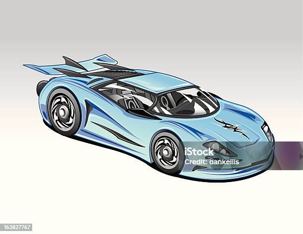 Super Car X16 Concept Blue Stock Illustration - Download Image Now - Cartoon,  Illustration, People - iStock