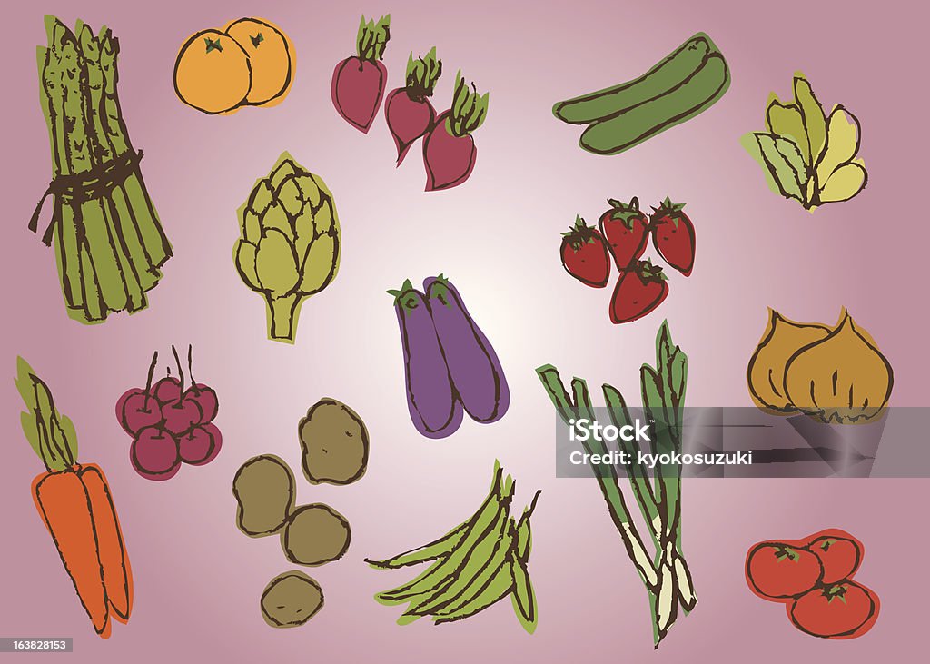 Varias verduras - arte vectorial de Alcachofa libre de derechos