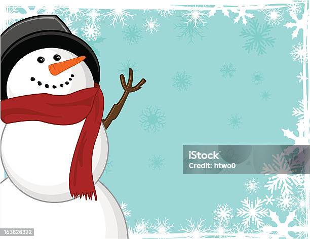 Bałwan Śniegowy Tle - Stockowe grafiki wektorowe i więcej obrazów Bałwan śniegowy - Bałwan śniegowy, Boże Narodzenie, Chłodny