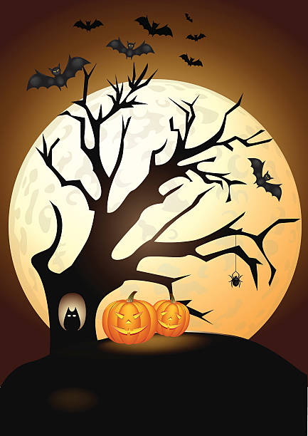 Halloween background or invitation vector art illustration