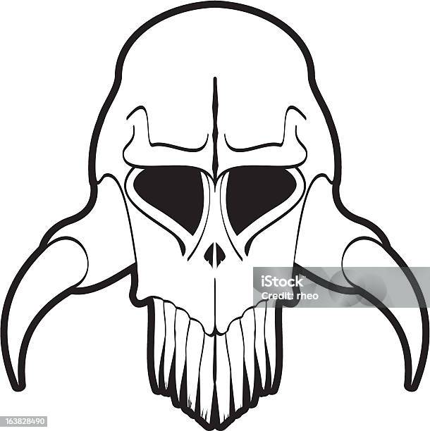 Skull Withorns Stock Illustration - Download Image Now - Animal Body Part, Animal Bone, Animal Head