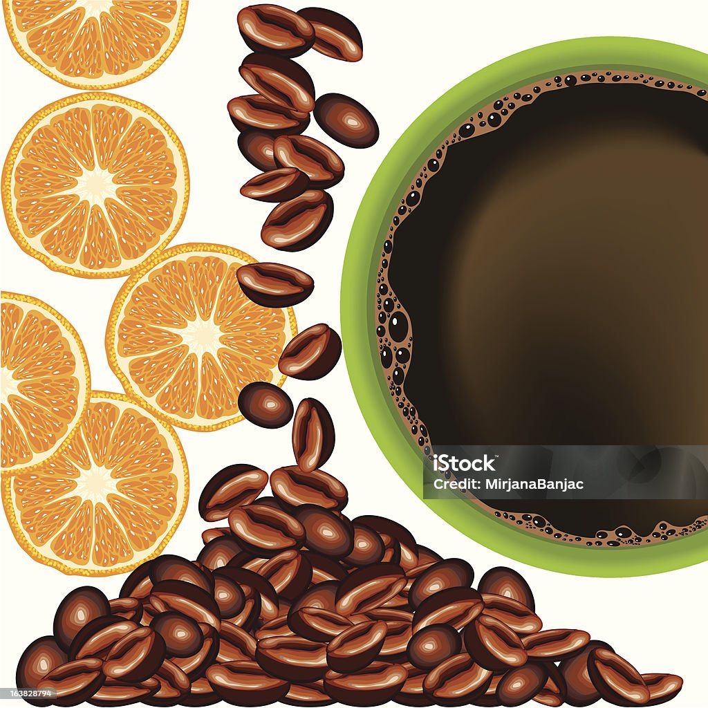 Naranja y café - arte vectorial de Cafeína libre de derechos
