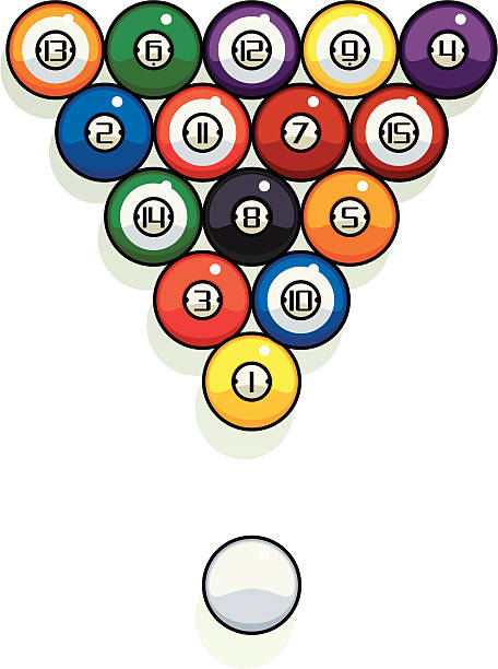 Pool billiard balls vector art illustration