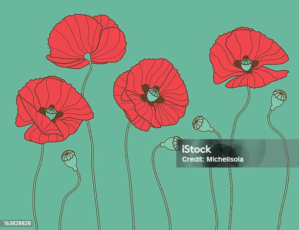 Vetores de Poppies e mais imagens de Flor - Flor, Flora, Ilustração e Pintura