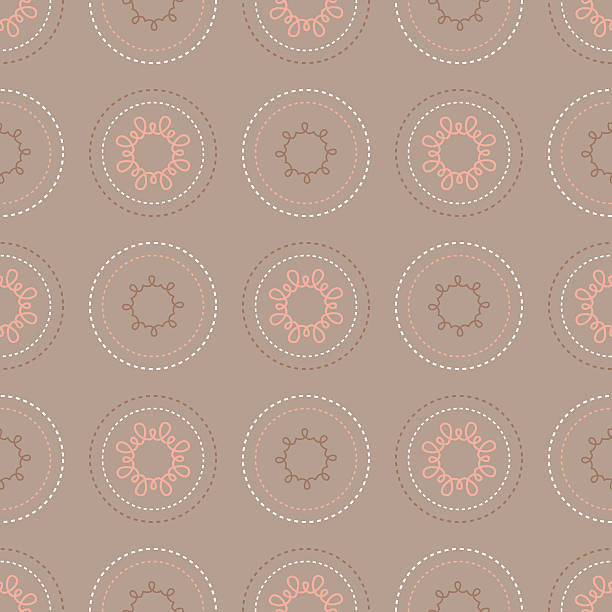 Geometric Dotted Circles Seamless Background Pattern vector art illustration