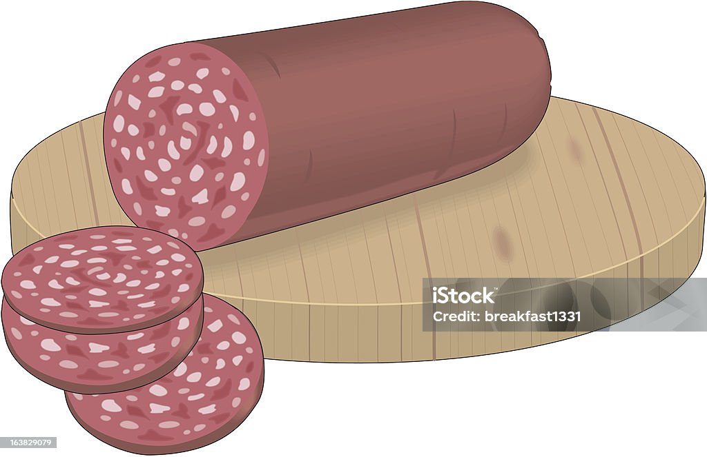 살라미 소시지를 - 로열티 프리 고기 벡터 아트