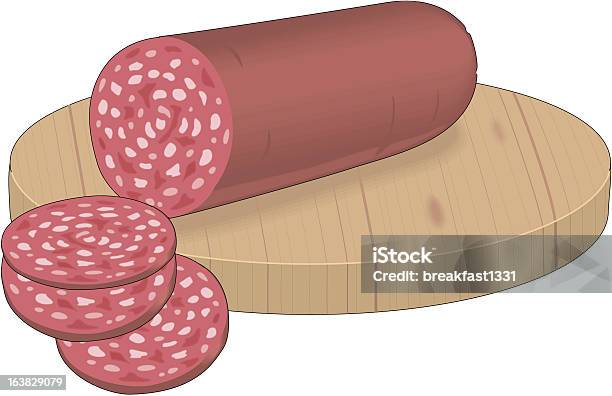 살라미 소시지를 고기에 대한 스톡 벡터 아트 및 기타 이미지 - 고기, 벡터, 살라미