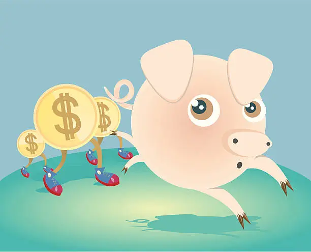 Vector illustration of Saving money