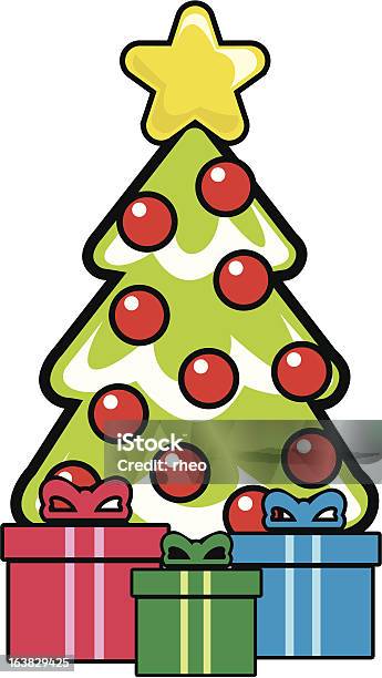 Christmas Tree With Presents Stock Illustration - Download Image Now - Celebration Event, Christmas, Christmas Decoration