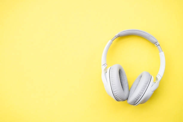 istock Wireless Headphones on blue background. 1638298198