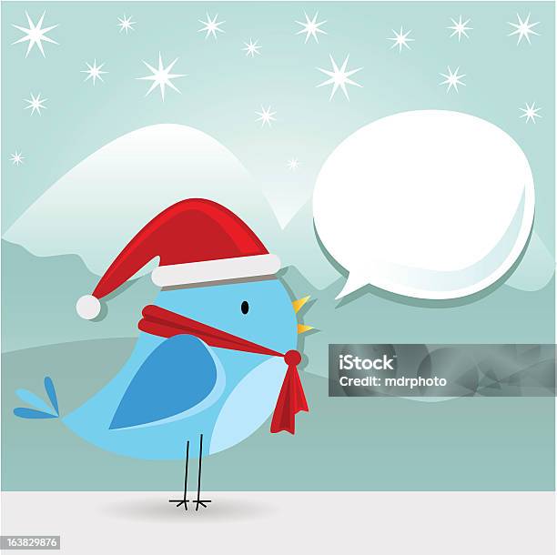 Рождество Синий Говорит Птица — стоковая векторная графика и другие изображения на тему Без людей - Без людей, Векторная графика, Животное
