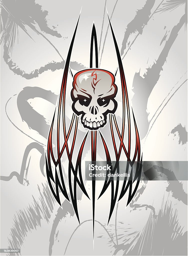 Skull on Pinstripe Skull and Pinstripe Art Design Cartoon stock vector
