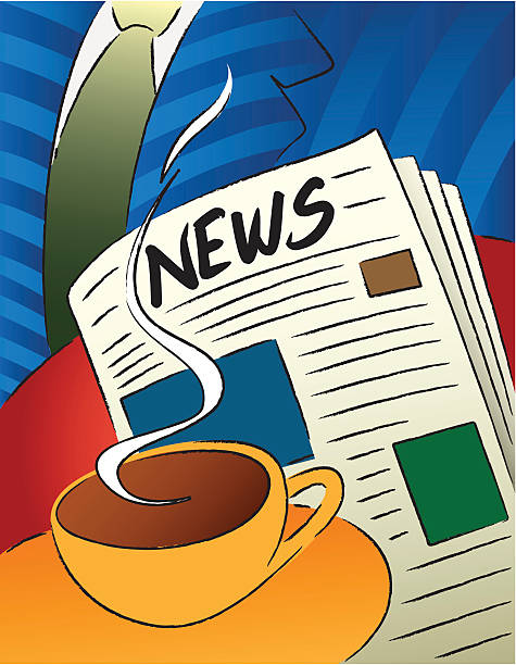 news & coffee vector art illustration