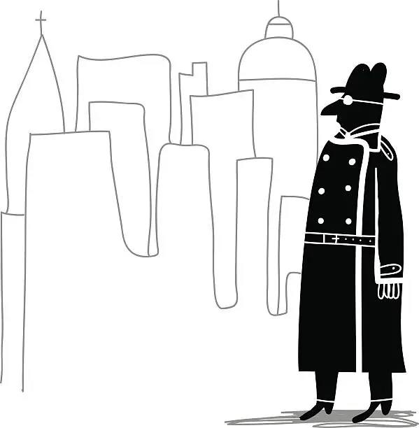 Vector illustration of Spy in the city