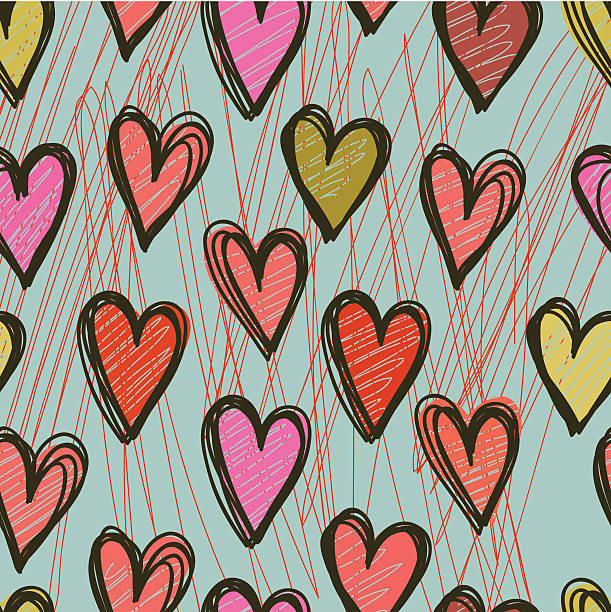 Romantic seamless pattern vector art illustration