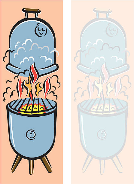 Smoker Barbecue Pit vector art illustration