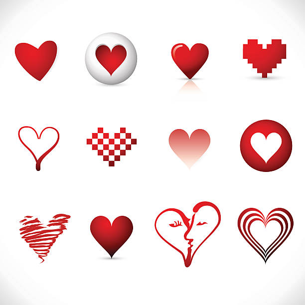 Heart symbols vector art illustration