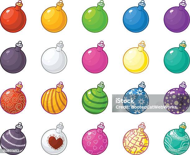 Round Boules De Noël Normale Vecteurs libres de droits et plus d'images vectorielles de Boule de Noël - Boule de Noël, Circonvolution, Coeur - Symbole d'une idée