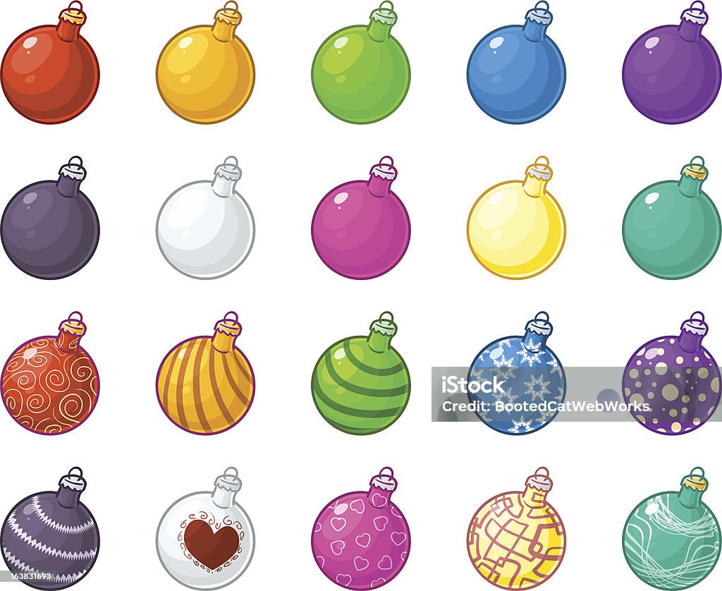 Нормальная Круглые Christmas Balls - Векторная графика Ёлочные игрушки роялти-фри