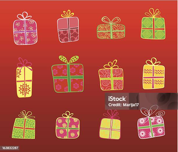 Regali Di Natale In Rosso - Immagini vettoriali stock e altre immagini di Confezione regalo - Confezione regalo, Evento festivo, Festeggiamento