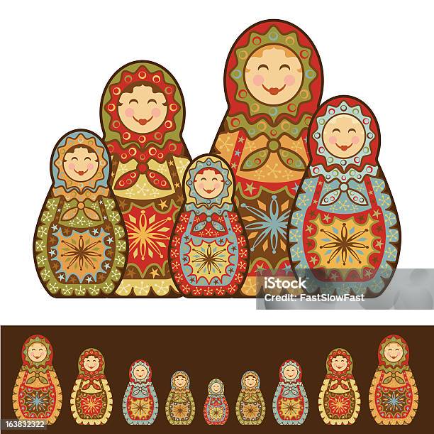 Bambole Di Nidificazione - Immagini vettoriali stock e altre immagini di Allegro - Allegro, Cultura russa, Evento festivo