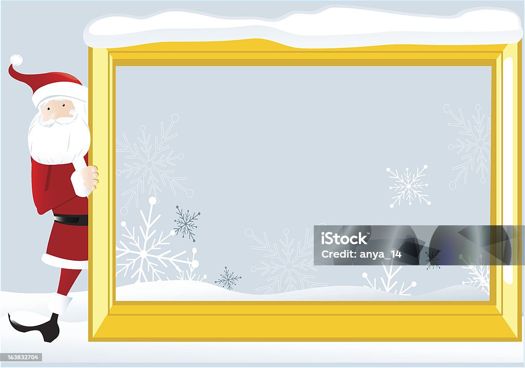 Santa Frame Background Santa Claus With A Frame Stock Illustration - Download Image Now ...