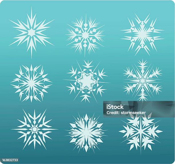 Snowflake Set Stock Illustration - Download Image Now - Blue, Celebration Event, Christmas
