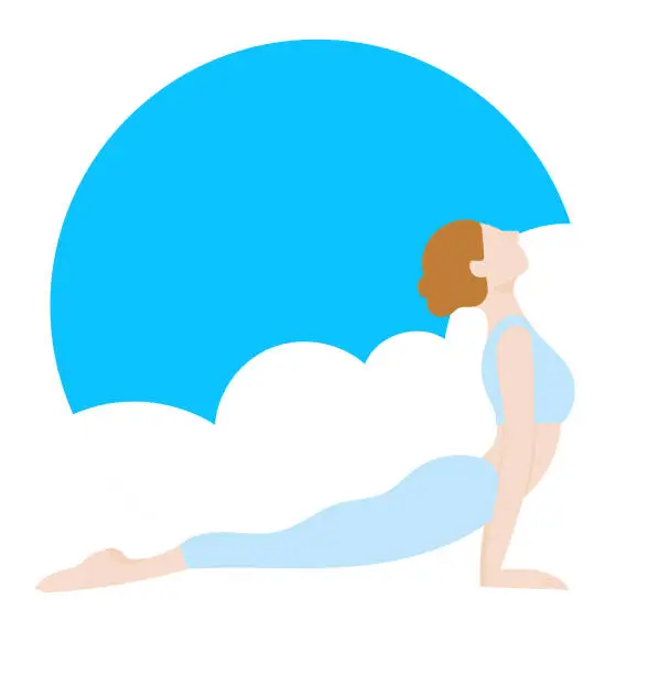 Vector illustration of Yoga in the clouds
