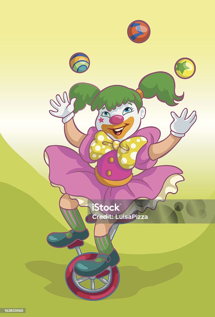 Fille Clown - clipart vectoriel de Adulte libre de droits