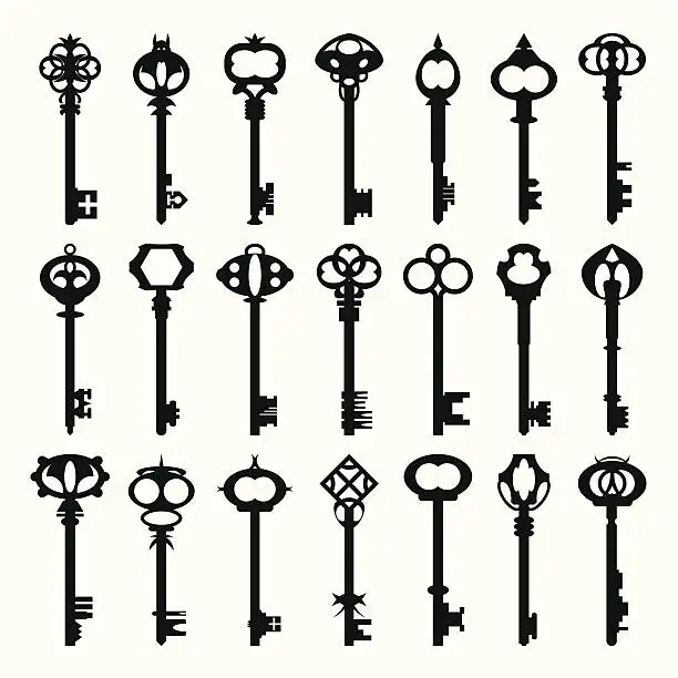 Vector illustration of Antique Keys