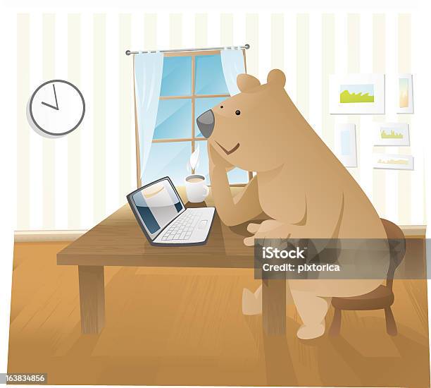 Reader Медведь — стоковая векторная графика и другие изображения на тему Бурый медведь - Бурый медведь, Беспроводная технология, Векторная графика