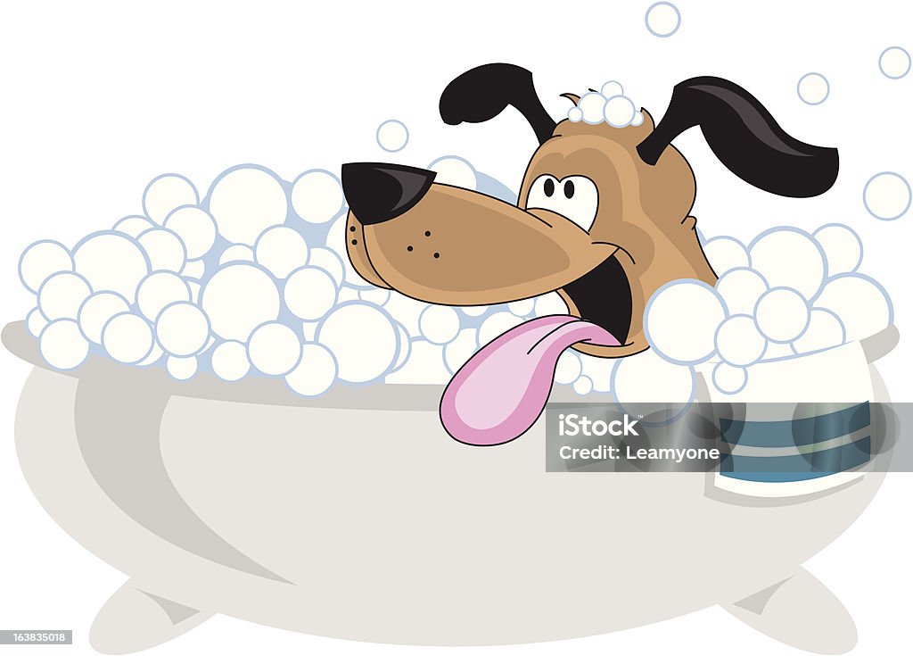 Chien dans la salle de bains - clipart vectoriel de Animaux de compagnie libre de droits