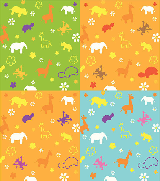 african fauna cover vector art illustration