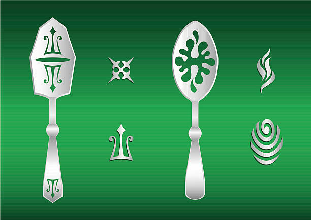 absinthe spoon absinthe spoons has a green background absinthe spoon stock illustrations