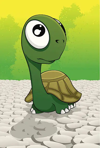 Vector illustration of Curious turtle