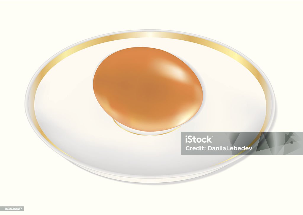 Ovos em um prato (fotorrealísticos - Vetor de Branco royalty-free