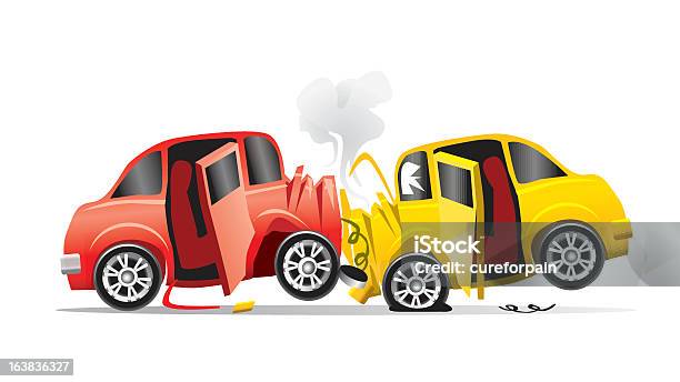 Wypadek Samochodowy - Stockowe grafiki wektorowe i więcej obrazów Wypadek samochodowy - Wypadek samochodowy, Dowcip rysunkowy, Samochód
