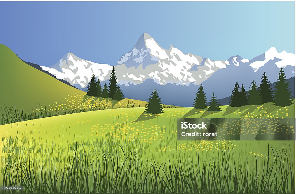 Mountains Computer Simulated Computer Simulated Landscape With Mountains In Background Stock ...