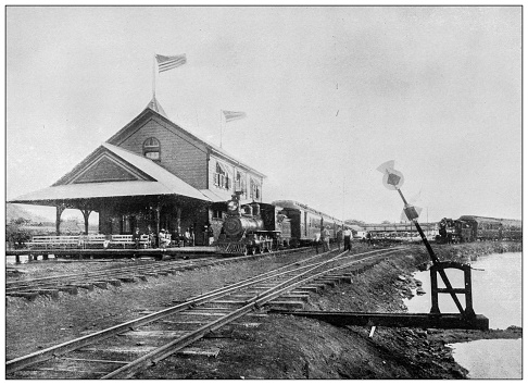 Hawaii, antique photo: Railroad station